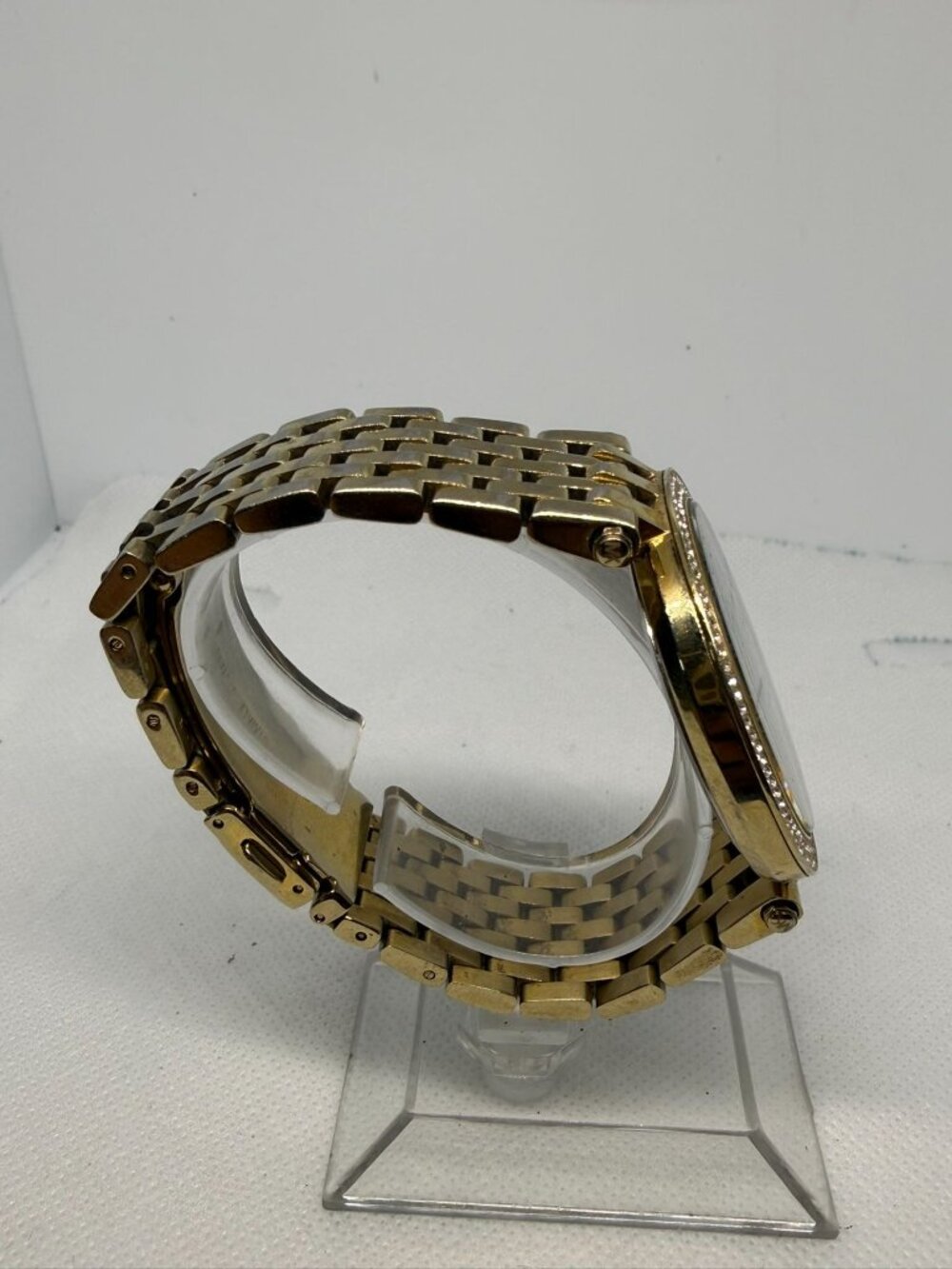 Michael Kors Darci MK3406 Women Gold-Tone Crystal Bezel Blue Dial Watch - Picture 7 of 12